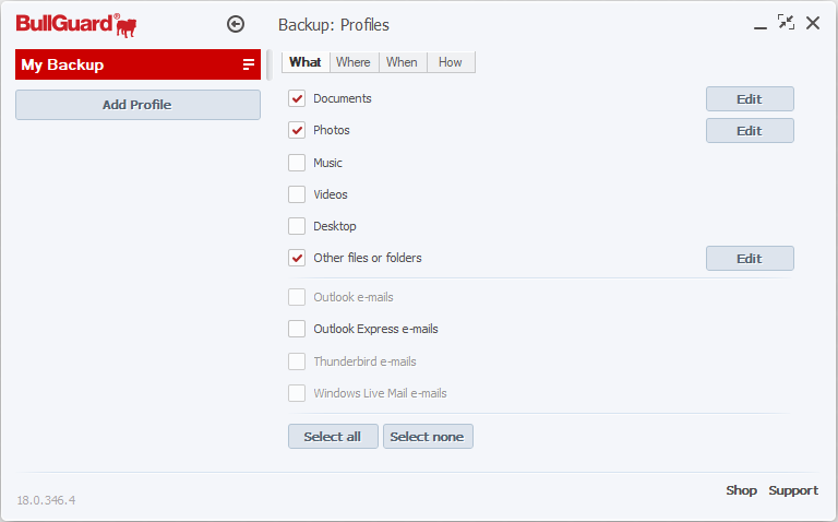 BullGuard Antivirus Settings